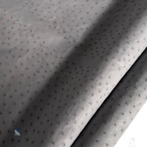PREMIUM FULL-QUILL OSTRICH SKIN – ELEGANT MINIMALIST SILVER GREY